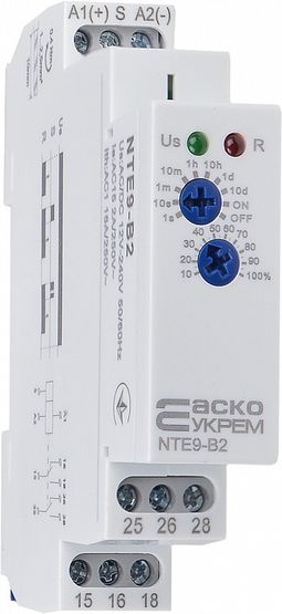 Реле затримки часу на вимкнення (1c-10 днів) NTE9-B2 AC/DC 12-240V 2СО АСКО