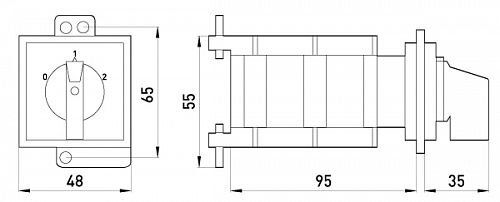 Пакетний перемикач в корпусі e.industrial.sb.0-1-2.3.32, 3р, 32А (0-1-2)