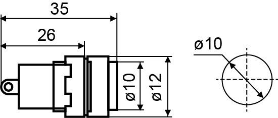 Сигнальна арматура AD22E-10DS синя 24V АC/DC