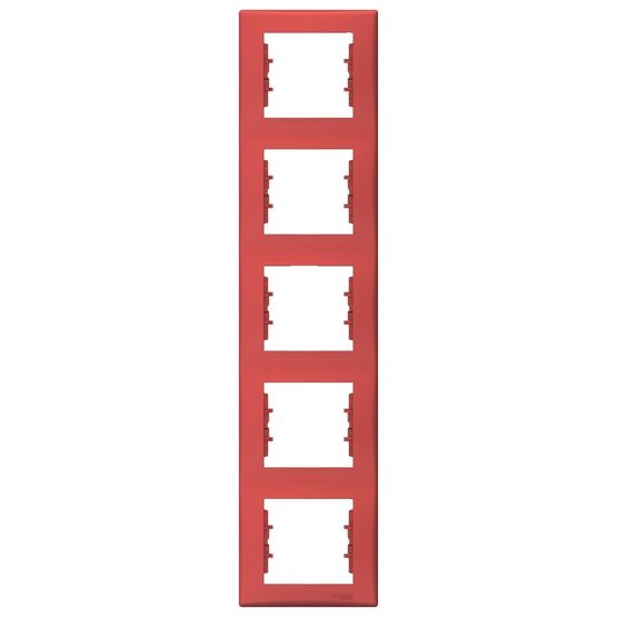 Рамка 5-постова вертикальна SDN5801541 Червоний Sedna Schneider, 7512