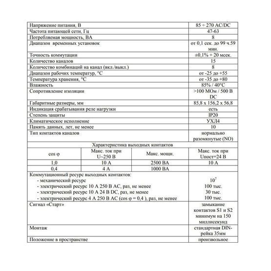 Послідовно-комбінаціонний таймер ТК-415М Новатек, 9410
