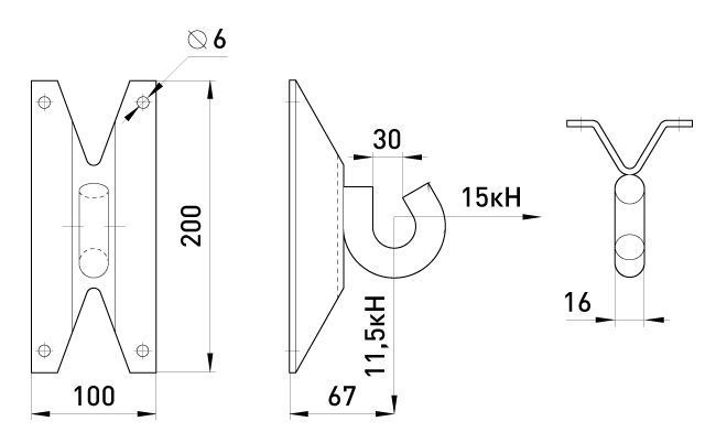 Настенный крюк e.wall.hook.pro.16.18, 16х18мм E.NEXT