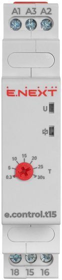 Реле задержки времени на включение 0,3-30сек e.control.t15