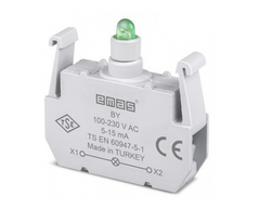 Блок-контакт подсветки BY с зеленым светодиодом 100-250 В AC EMAS