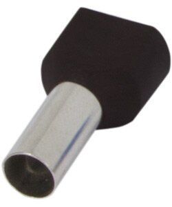 Изолированный наконечник e.terminal.stand.te.2.6.black (TE6014 black) 2x6 кв.мм, черный