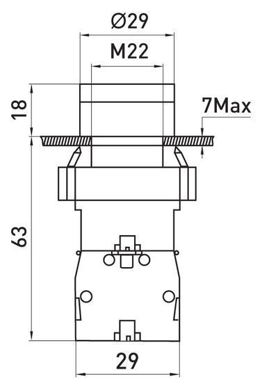 Кнопка с подсветкой e.mb.bw3461 красная, без фиксации, 1NC