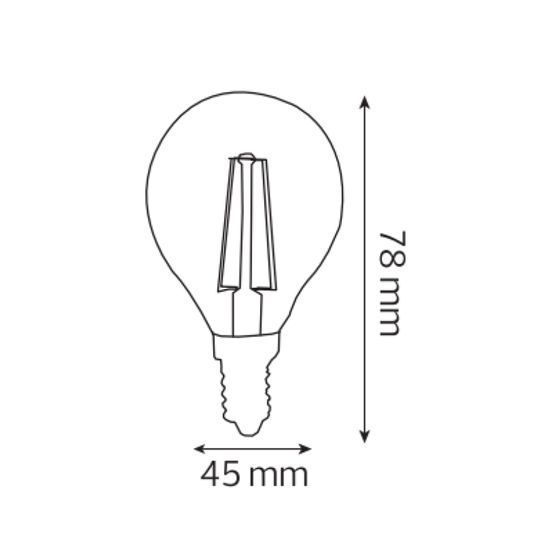 Лампа светодиодная "FILAMENT BALL-6" 6W 2700К E14