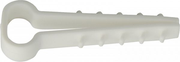 Дюбель-хомут (10*5) білий під плоский кабель (уп.100шт)