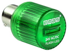 Блимаючий світлодіод 24В, зелений IKMF024Y, EMAS