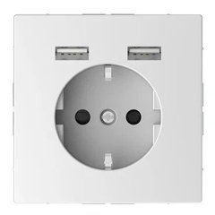 Роз.Schuko з 2 USB 2,4 A Біл. Лотос SD, Merten Schneider, 22811, Білий