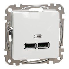 USB розетка тип A+A 2,1A Белый Sedna Design