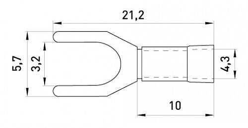 Ізольований наконечник вилковий e.terminal.stand.sv.1,25.3,2.black 0.5-1.5 кв.мм, чорний