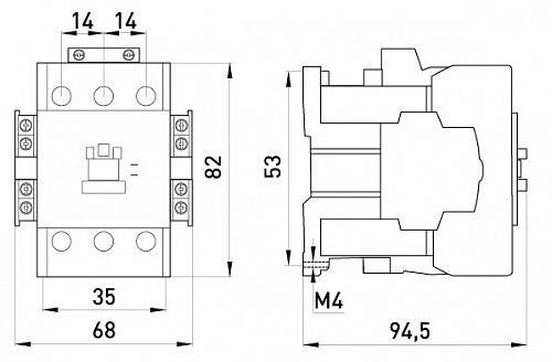 Контактор e.industrial.ukc.32.42, 32A, 42В, 1no+1nc