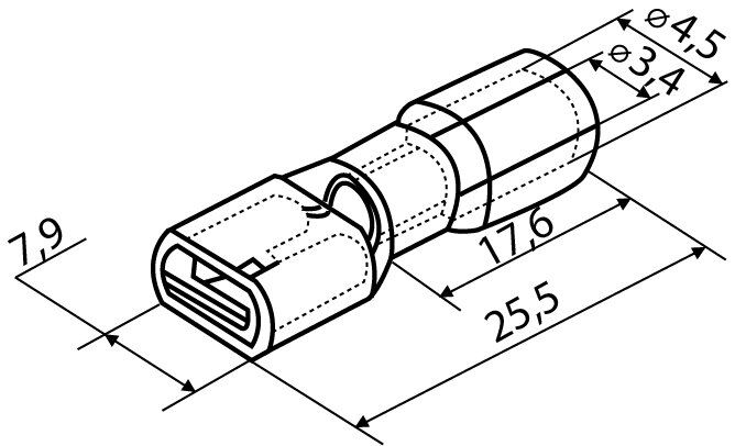 Конектори повністю ізольовані FDFD 5.5-250 'мама' (100 шт.)