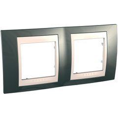 Рамка 2-постовая Шампань/Сл. кость MGU6.004.524 Unica Plus Schneider, 8320, Шампань