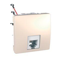 Телефонная розетка RJ11 4 контакта под винт 2М Слоновая кость MGU3.492.25 UNICA Schneider, 8020, Слоновая кость