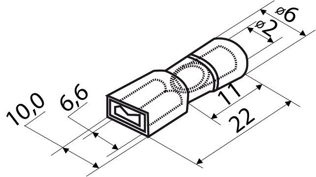 Конектори повністю ізольовані FDFNY 1,25-250 'мама' (100 шт.)